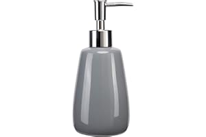 TOOZFO Hand Soap Dispenser Ceramics Bottles with Elegant Pump Top Bathroom Empty Shampoo Bottles 10oz/300ml Gray