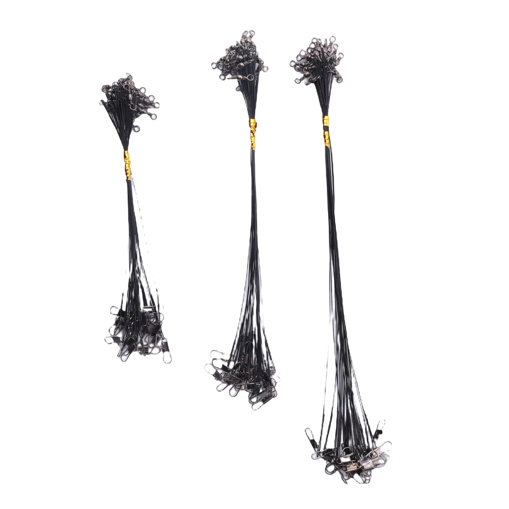 KJKVIVH 72Pcs Anti-bite Fishing Lure Wire Trace Leader Swivel Stainless Steel Rolling Swivels for Pike Fishing 15/20/25cm