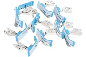 JOINPAYA 10pcs Industrial Sewing Machine Presser Feet Set with Right and Left Guide, Hinged Narrow Sewing