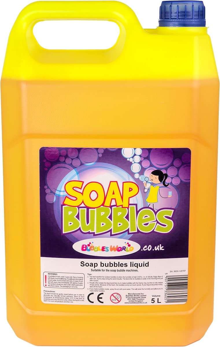 5 Litre Soap Bubbles solution, liquid for Bubble Machine, Bubble Gun, fluid, liquid for GIANT bubbles