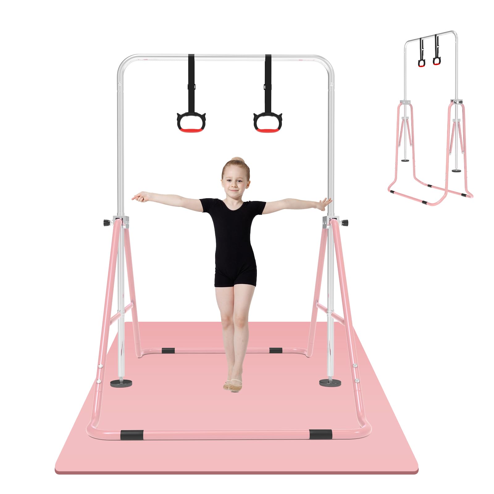 FINCOME Gymnastics Bar for Kids with Mat and