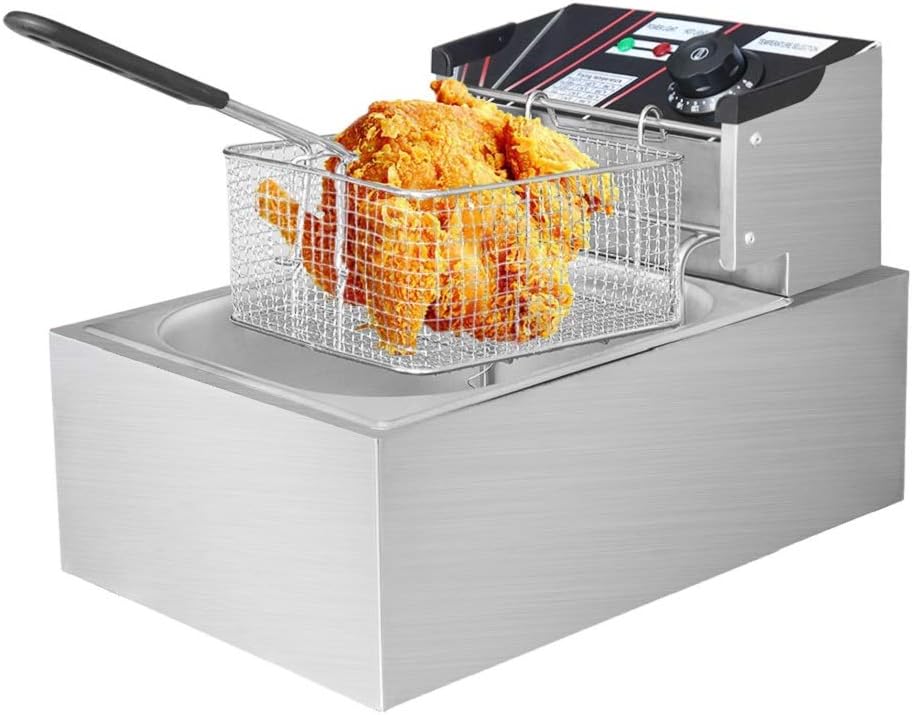 Novhome 6L Deep Fat Fryer 2500W Thicken Stainless Steel Easy Clean