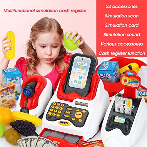 Ahagut Kasse Kinder Spielzeug Kaufladen Kaufmannsladen Zubehör Rollenspiel Kinderkasse Registrierkasse Kreditkartenleser… – Bild 6