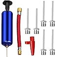 Arbootjin Ball Pump Portable Air Pump Basketball Pump Balloon Pump with 7 Needles,1 Nozzles and 1 Flexible Hose for Soccer Volleyball Water Polo Rugby Exercise Sports Ball Swim Inflatables