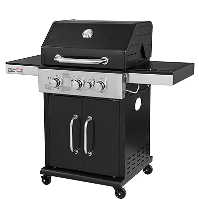 Royal Gourmet GG3201S Cabinet Liquid Propane Gas Grill with Side Burner, for Outdoor Cooking Camping