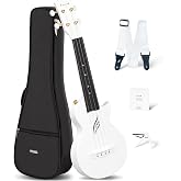 Enya NOVA U MINI 21-Inch Carbon Fiber Soprano Travel Ukulele, White | Waterproof Body, Resists Humidity and Temperature Changes, 0.9 lb, Low-Action Setup, Beginner Kit: Case, Strap, Capo, Strings
