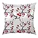 Moslion Cherry Pillow Cover Decorative Throw Pillow Case Japanese Cherry Blossom Linen Square Cushion Cover Standard Pillow Cases for Women Girls Home Sofa Bedroom Livingroom 18