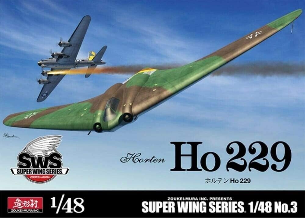 Amazon Com Super Weapon Series Zkmsws4803 1 48 Zoukei Mura Horten Ho 229 Model Building Kit Toys Games