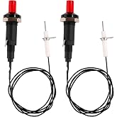 Gosknor 2pcs Piezo Spark Igniter, Gas Grill Igniter Replacement Ignition | BBQ Kit Electrode Metal Threaded Ceramic Push Button Replacement for Gas Fireplace Oven