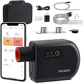 INKBIRD Wi-Fi &amp; Bluetooth BBQ Smoker Temperature Controller Fan ISC-027BW | Automatic Smoker Fan Grill Thermometer for Big Green Egg, Kamado Joe, Primo, Vision Grill, Akorn Kamado, Weber, 4 Probe