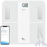 himaly USB Rechargeable Bathroom Scale for Body Weight, Digital Weight Scale Bluetooth for Accurate BMI Body Fat Scale Muscle Mass Composition Monitor with App, 400 lbs