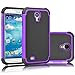Tekcoo for Galaxy S4 Case, [Tmajor Series] [Purple/Black] Shock Absorbing Hybrid Rubber Plastic Impact Defender Rugged Slim Hard Case Cover Shell for Samsung Galaxy S4 S IV I9500 GS4 All Carriers