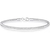 Charm Bracelet for Women 925 Sterling Silver Charm Snake Chain Bracelets Jewelry Gift for Her