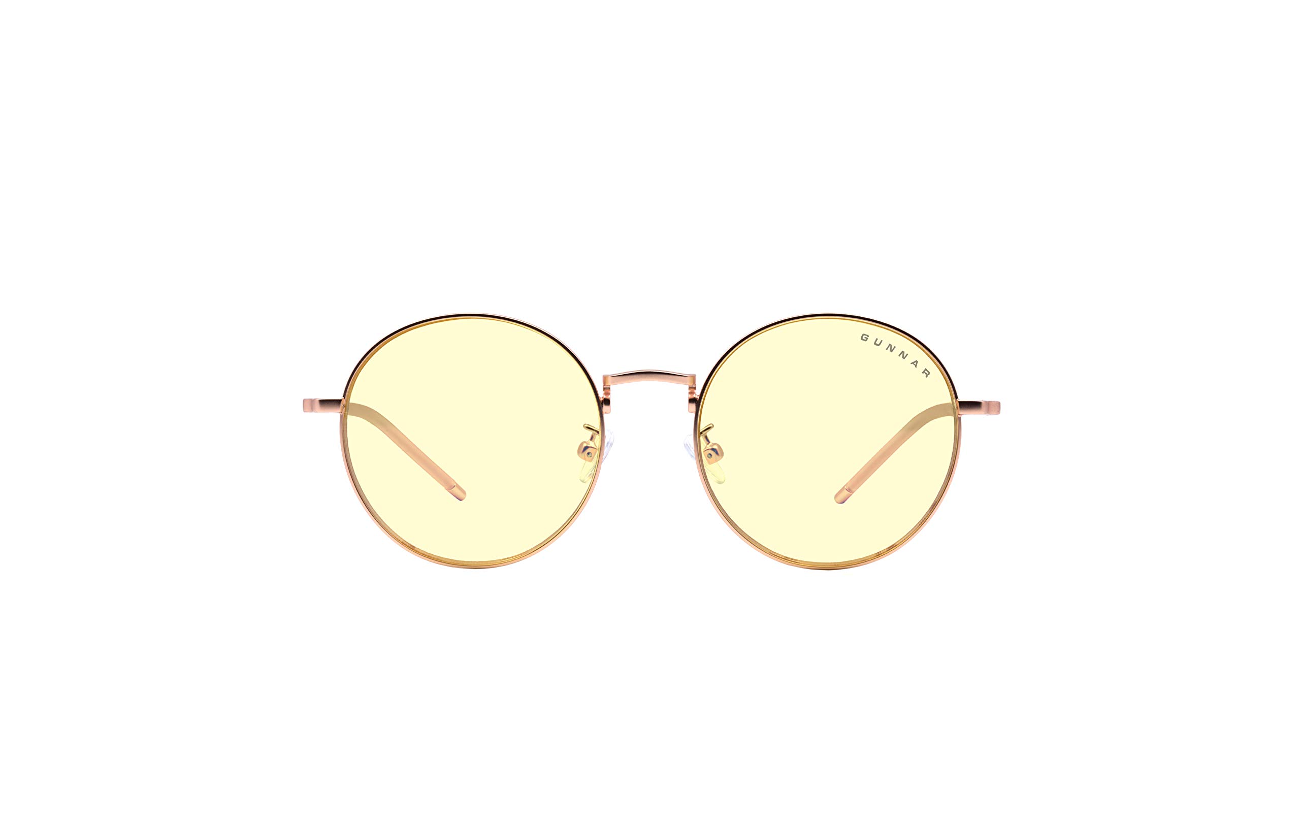 Gunnar Gaming and Computer Eyewear - Ellipse, Frame Colour: Rose Gold, Amber Tint (Blocks 65% Blue Light & 100% UV Light)- Blue Light Blocking Glasses - Patented lens - Reduce eye strain & dryness