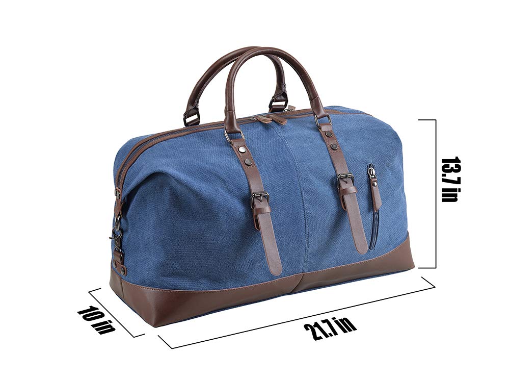 Oversized Leather Canvas Travel Bag 
