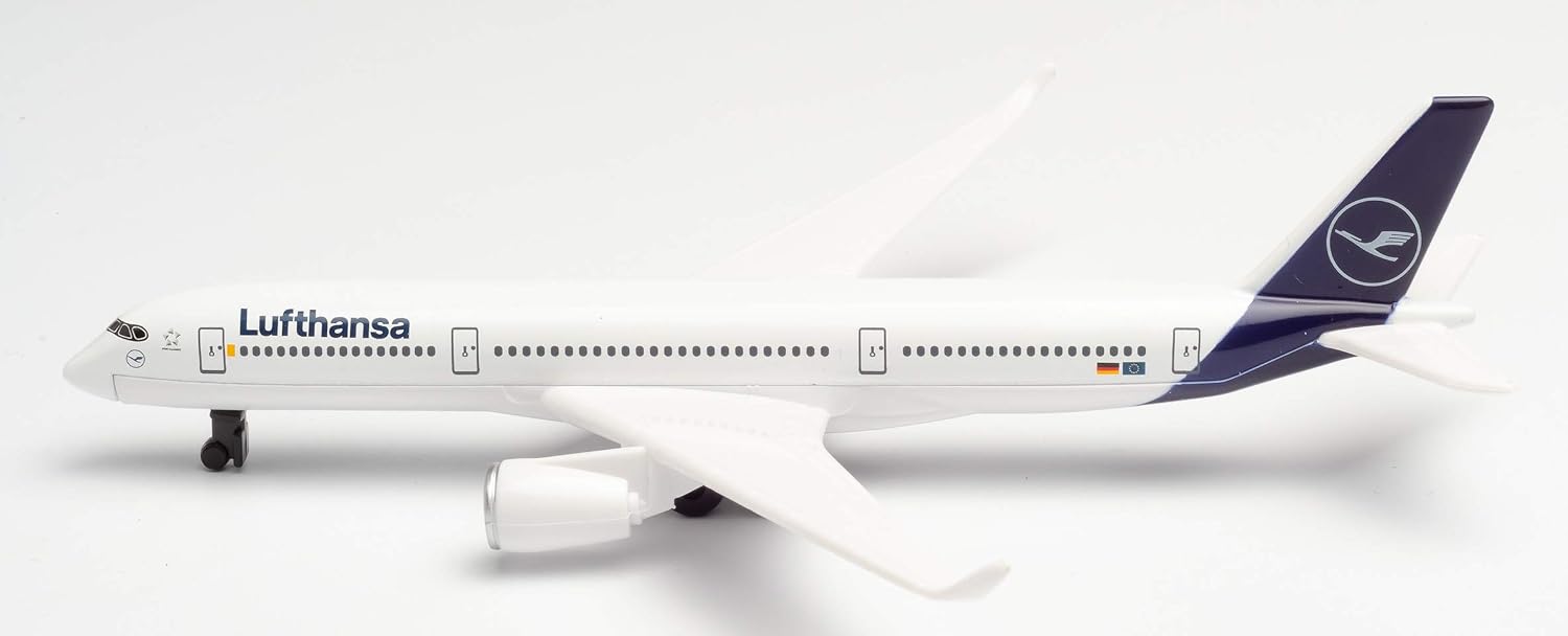 Herpa Toys Single Airplane Lufthansa A350, toy model in small scale, aeroplane model, collect, play - Image 5