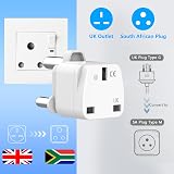 Loydia UK to South Africa Plug Adapter 2 Pack Type M 3 Pin view 5