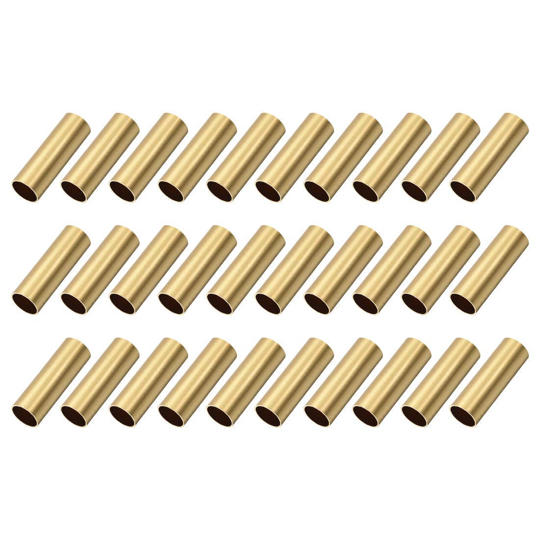 sourcing map Brass Round Tube, 10mm OD 0.5mm Wall Thickness 30mm Length Seamless Pipe Tubing for DIY Crafts 30 Pcs