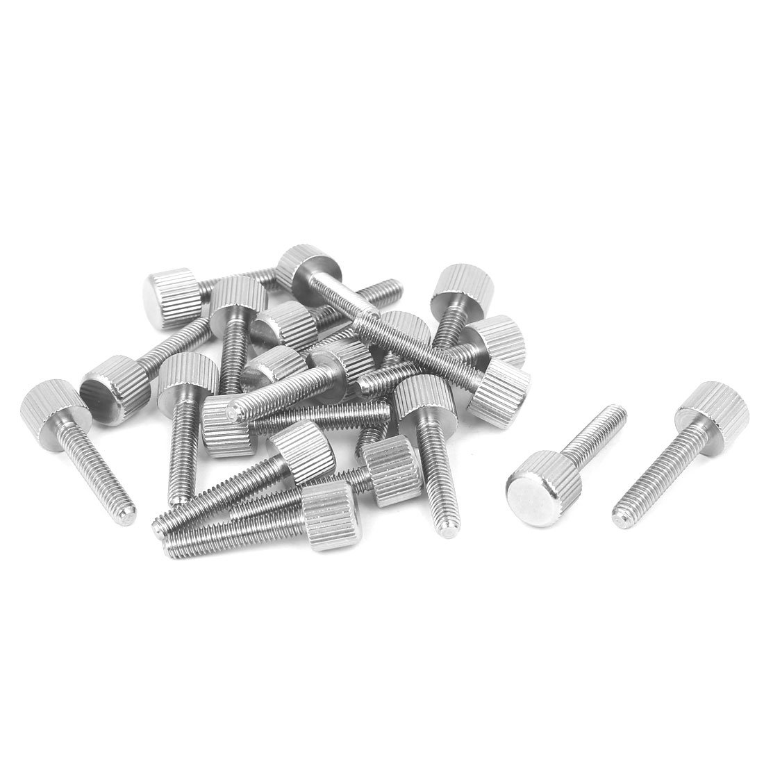 Sourcingmap Computer PC Case M4 x 20mm Stainless Steel Flat Head Knurled Thumb Screw 20pcs