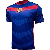 Icon Sports FC Barcelona Essential Game Day Tee - Officially Licensed Unisex Adult Short Sleeve Soccer Polyester T-Shirt Blue S