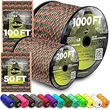 TECEUM Paracord Type III 550 Mixed Camo – 100 ft