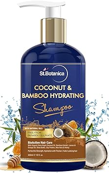 StBotanica Coconut Oil & Bamboo Hair Strengthening Shampoo - 300ml - No Sulphate, No Parabens, No Silicon
