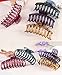 Prettyou Hair Clips 4.3 Inches Large Plastic Resin Hair Accessories Clip for Women, Pack of 2. (Red-Blue)