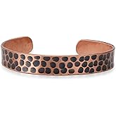 Handmade Pure Copper Bracelet for Women and Men - Thickest Copper Bracelet for Pain Relief and Stress Relief - Adjustable Spotted Copper Bracelets to Fit many Size Wrist -The most ideal thickness, with a thickness of 2 mm, easy to shape. (antique)