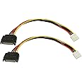 zdyCGTime 8-Inch 4 Pin Floppy Drive to 15 Pin SATA Male Power Cable(2-Pack)