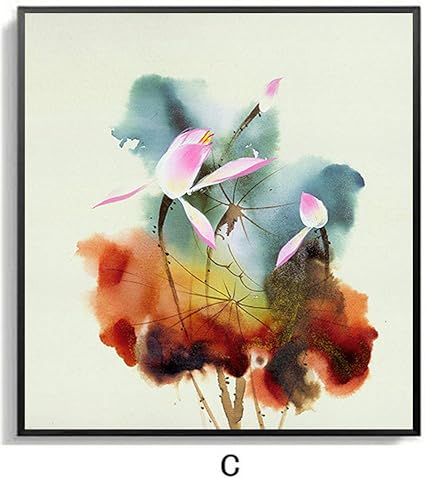 NKJBUVT Chinesische Traditionelle Tinte Abstrakte Lotus Wohnzimmer