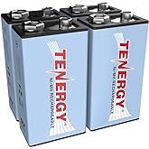 Tenergy 9V NiMH Battery, High Capacity 250mAh Rechargeable 9 Volt Batteries for Smoke Detector/Alarms, TENS Unit, Metal Detector, and More (4 Pack)
