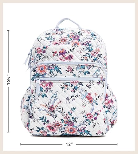 Vera Bradley Women's Cotton XL Campus Backpack, Black Recycled