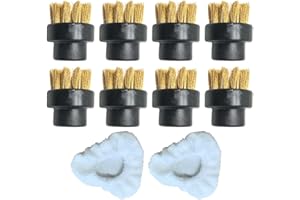 Lawnoval Replacement Steam Cleaner Accessories for Dupray, Microfiber Mop Pads and Round Brushes, Washable and Reusable, for 