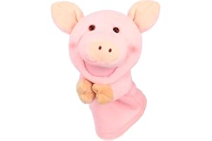Easfan Pig Hand Puppet with Movable Mouth and Arms Role Play Storytelling Interactive Game Preschool Teaching Toy Gifts for Kids Birthday Christmas, Pink, 10''