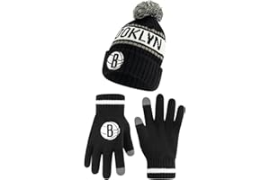 Ultra Game Adult's NBA Official Super Soft Winter Beanie Knit Hat with Extra Warm Touch Screen Gloves