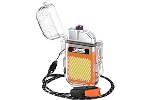 SUPRUS Waterproof 3 Modes of Flashlight Windproof Lighter Dual Arc Electric Rechargeable Dual Arc Plasma Lighter with Surviva