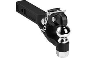 VEVOR Pintle Hook, 20000 lbs, Pintle Hook Hitch for 2/2.5-inch Hitch Hook Military Receiver, Combination 2-5/16-inch Hitch Ball, Fits 2.5 to 3-inch Lunette Ring, 15.6-inch Length, Black Powder Coat