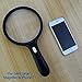 Pilos 5.5 Inch Extra Large Magnifying Glass with 3 LED Light, Nydotd 2X 5X Zoom Lens Illuminated Jumbo Handheld Lighted Magnifier for Reading Low Vision Macular Degeneration Craft and Hobby, Black
