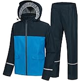 SWISSWELL Kids Rain Gear Waterproof Raincoat and Pants Boys Girls Rain Suit Lightweight for Camping Biking Outdoor