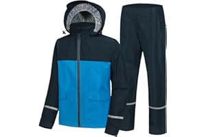 SWISSWELL Kids Rain Gear Waterproof Raincoat and Pants Boys Girls Rain Suit Lightweight for Camping Biking Outdoor