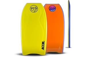 BZ Bodyboards - Accel Pro Board - Crescent Tail, Slick Bulbs, Contoured Deck Cutting Edge, High Performance - Advanced Riders