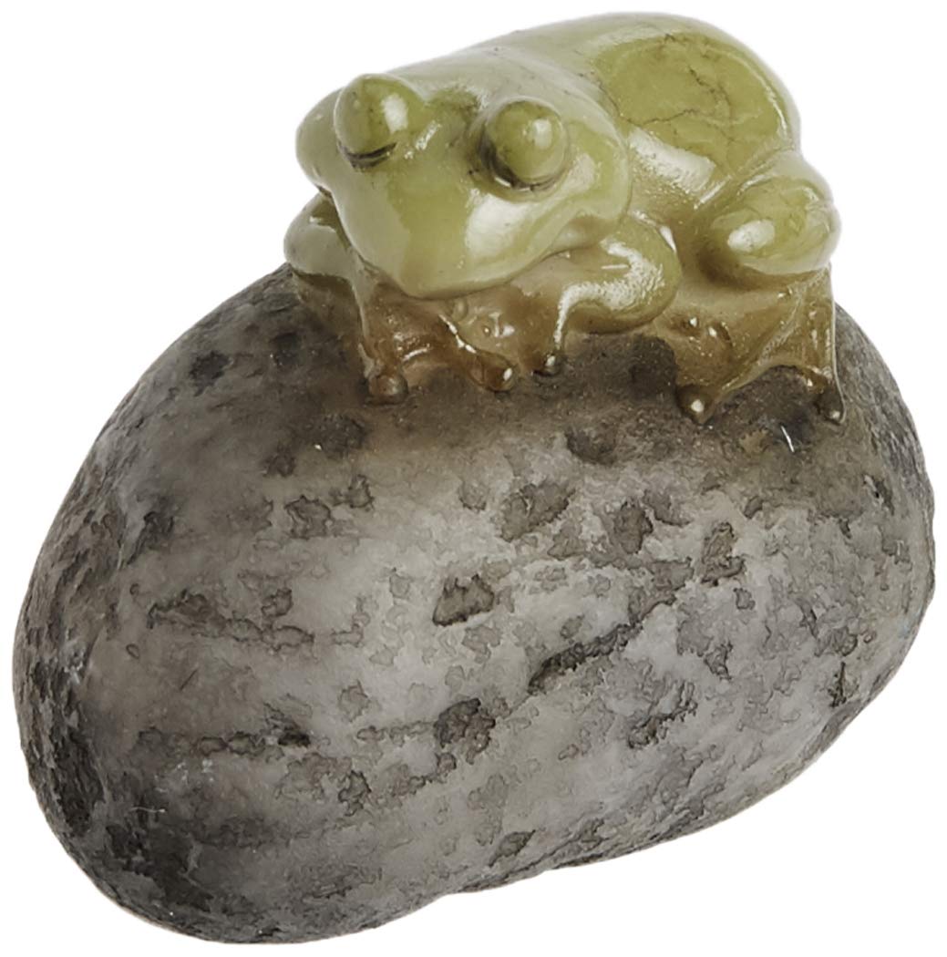 Top Collection Miniature Fairy Garden and Terrarium Statue, Sleeping Cute Frog on Stone — image 1