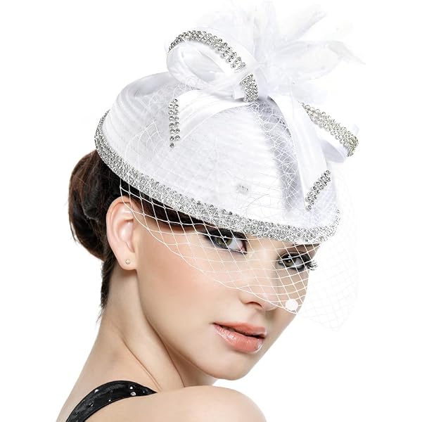Amazon.com: CROWN GUIDE Fascinator Headband Hat Bows Feather 