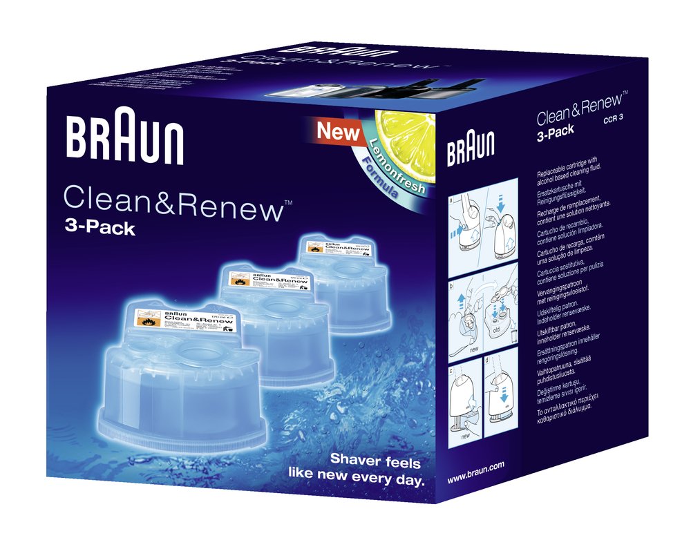 Braun CCR Clean and Renew Refill Cartridges, Lemon Fresh Formula, 3 Pack