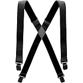 Arcade Kids Adventure Suspenders: 4 Point Heavy Duty Elastic Webbing Durable Metal Clips Jessup, Black