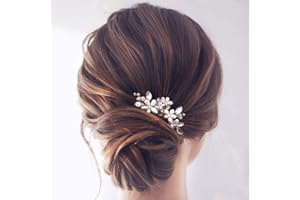 Jakawin Bride Wedding Pearl Hair Pins Bridal Hair Accessories Silver Hair Piece for Women and Girls HP065 (Silver)