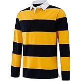 VANLYTK Mens Polo Shirts Striped Cotton Moisture Wicking Classic Collared Casual Golf Shirts for Men