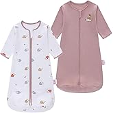 amo nenes 2PCS Baby Sleeping Bag, 100% Cotton Baby Wearable Blanket, Long Sleeve Sleep Sack for Infant Toddler 0-18Months