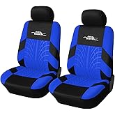 AUTOYOUTH Car Seat Covers for Front Seats, Breathable and Washable Bucket Seat Covers for Cars, Truck, SUV, Vans Airbag Compatible Automotive Interior Covers, Blue…
