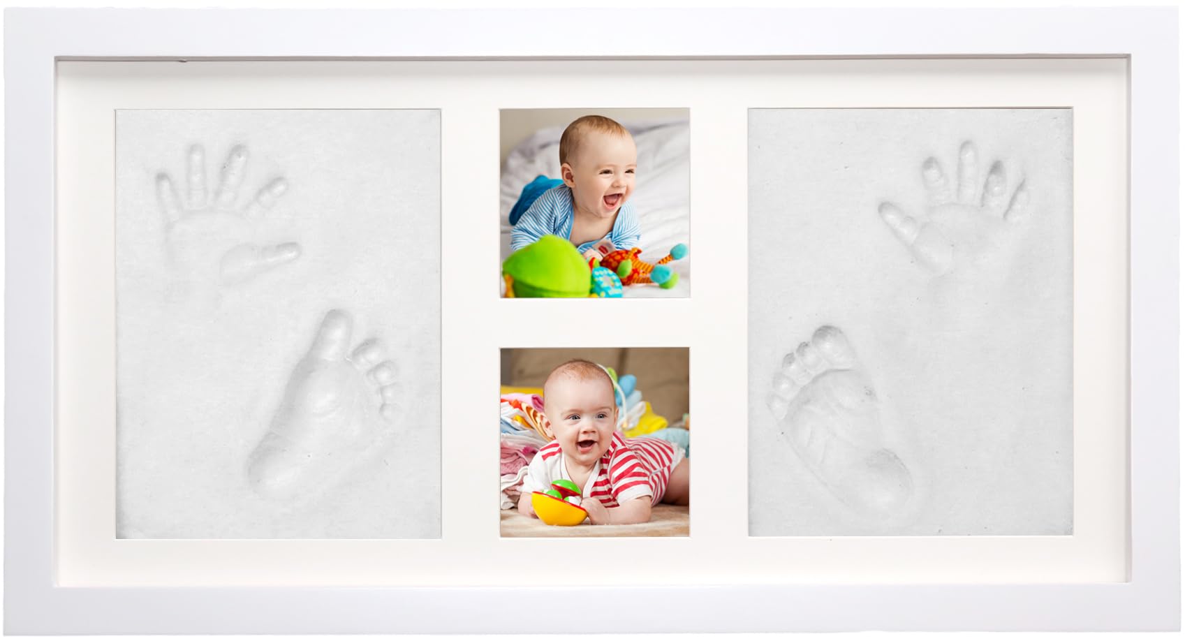 Bubbleliss Baby Hand and Footprint Kit Makes A Great Gift Present for Birthdays, Christenings and Baby Showers, Newborn Baby Keepsake Frames (Large)